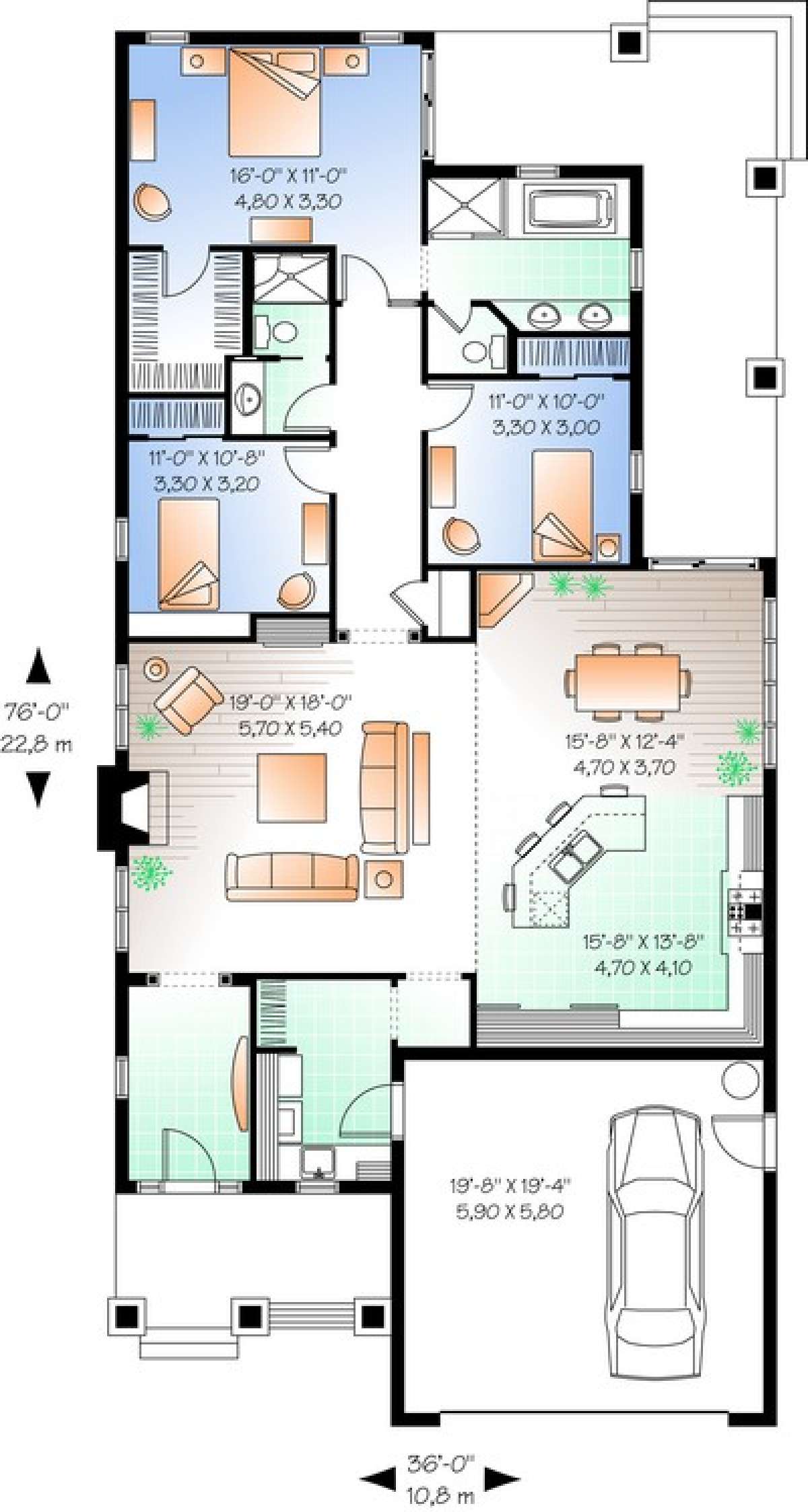 Main Floor for House Plan #034-00976