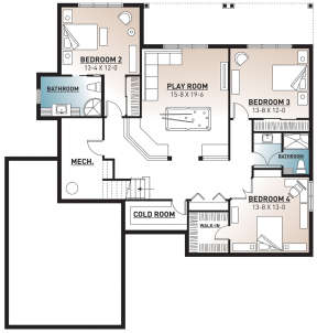 Basement for House Plan #034-00978