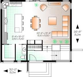 Main Level Floor Plan for House Plan #034-00981