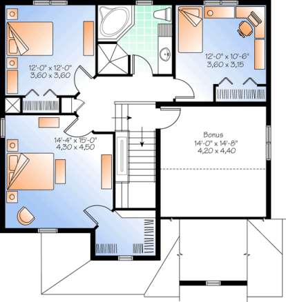 Floorplan 2 for House Plan #034-00983