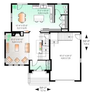 Floorplan 1 for House Plan #034-00984