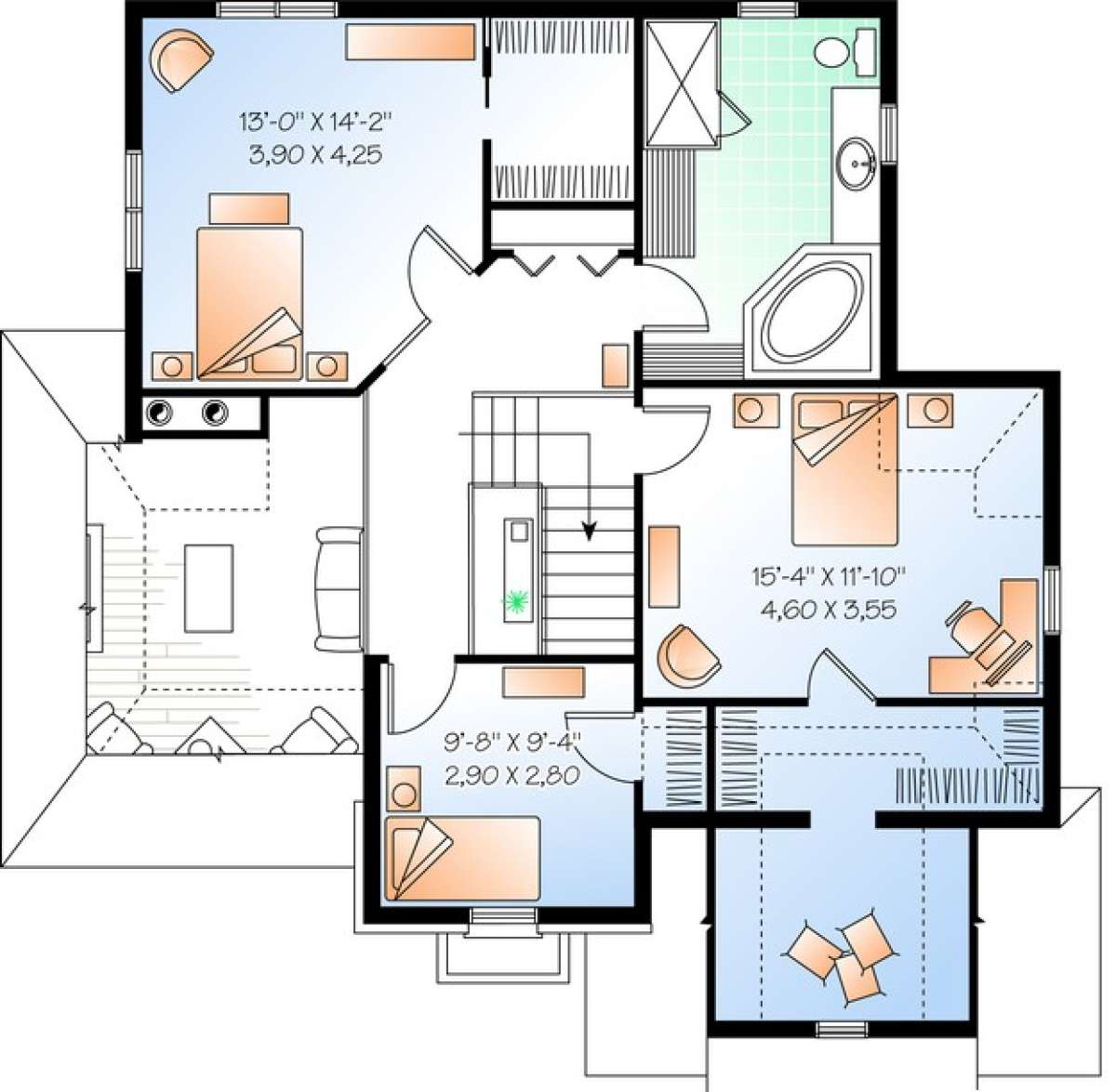 Floorplan 2 for House Plan #034-00984