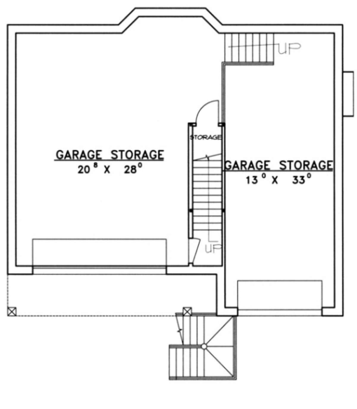 Garage/Basement Floor for House Plan #039-00107