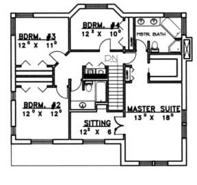 Second Floor for House Plan #039-00107