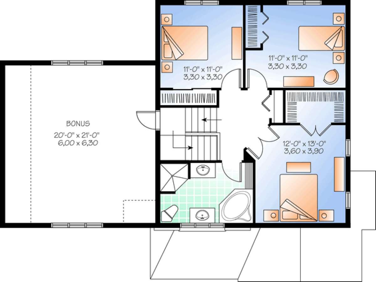 Floorplan 2 for House Plan #034-00988