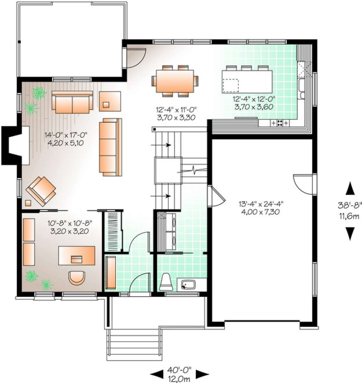 Main Floor for House Plan #034-00990