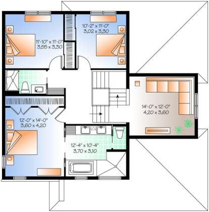 Second Floor for House Plan #034-00990