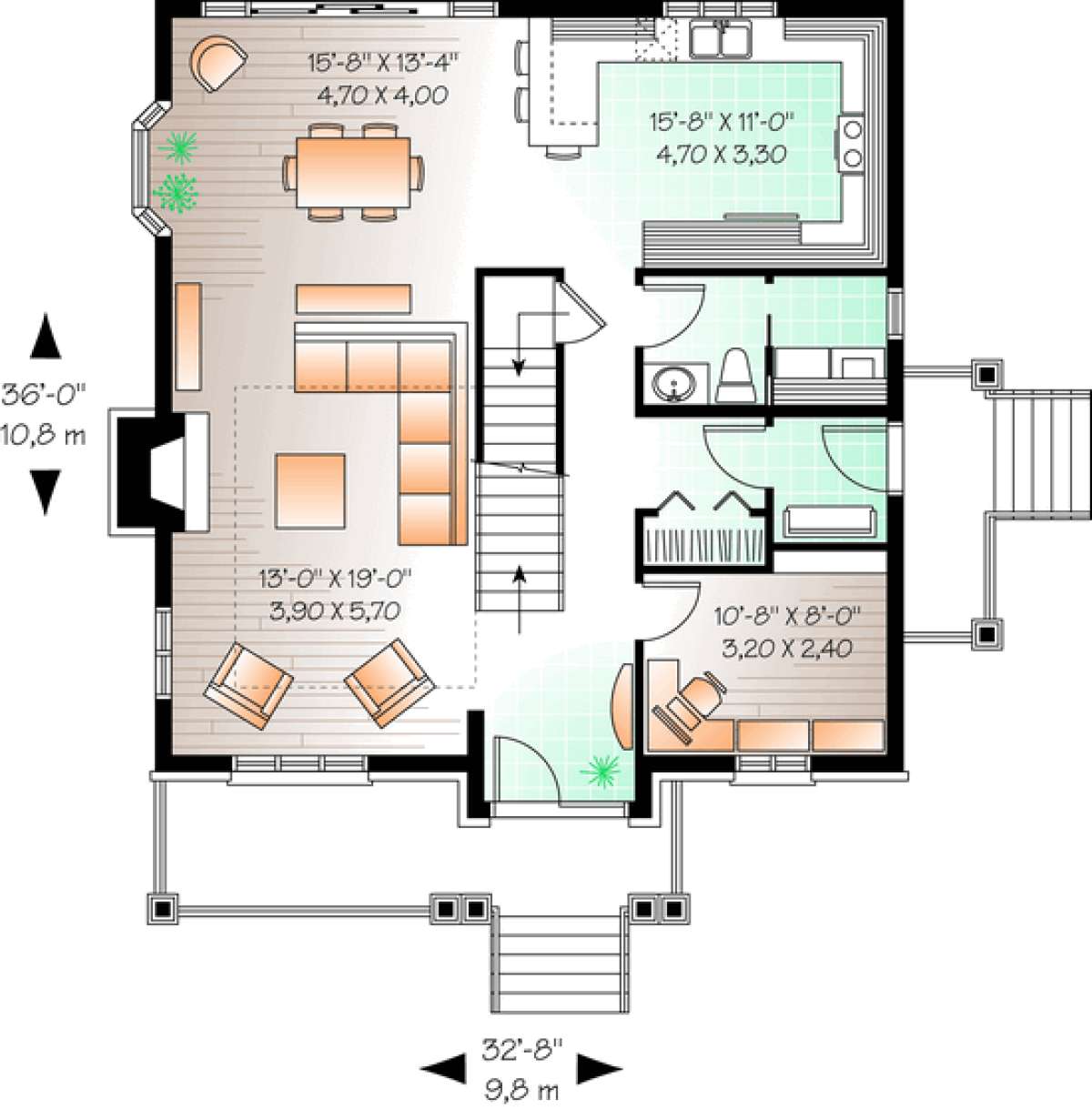 Floorplan 1 for House Plan #034-00992