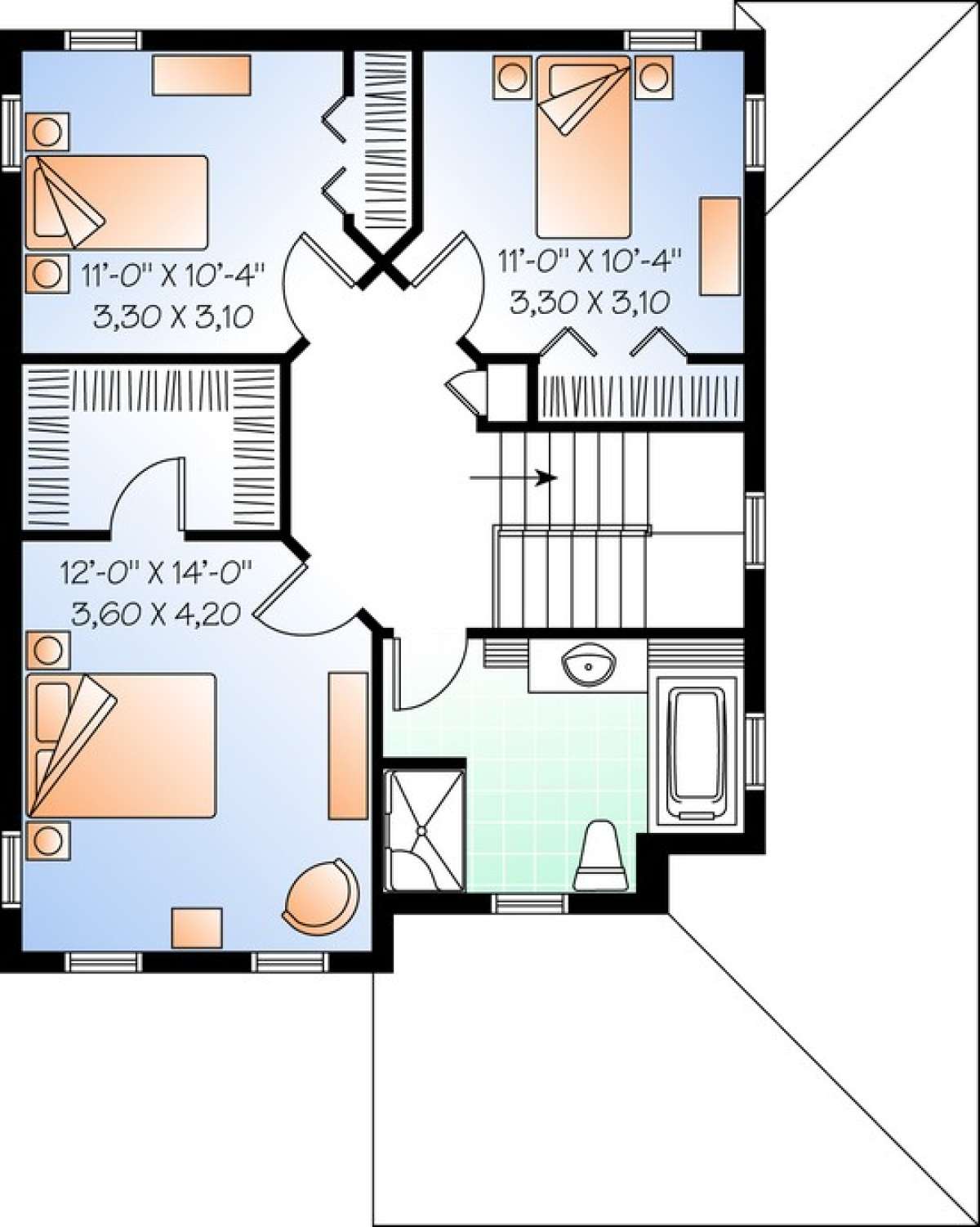 Floorplan 2 for House Plan #034-00994
