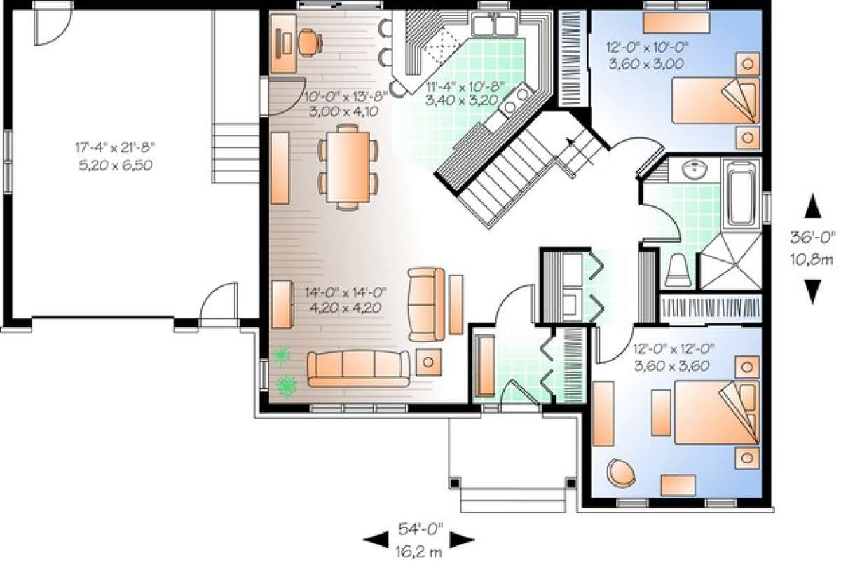 Main Floor for House Plan #034-01002