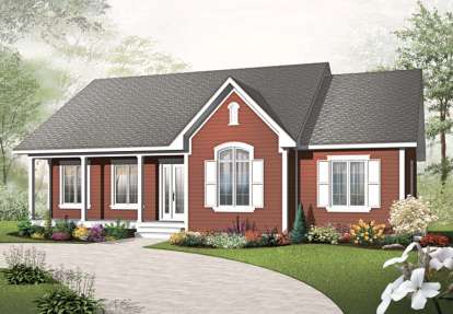 3 Bed, 1 Bath, 1521 Square Foot House Plan - #034-01003