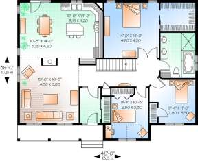 Floorplan 1 for House Plan #034-01003