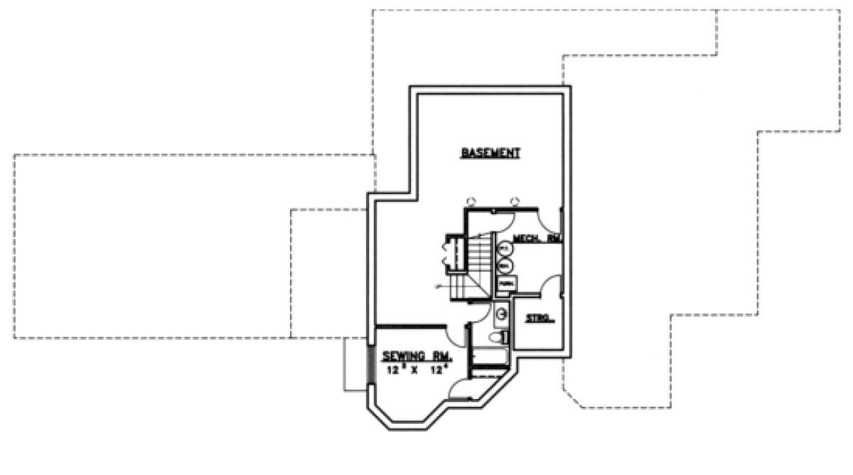 Basement Floor for House Plan #039-00109
