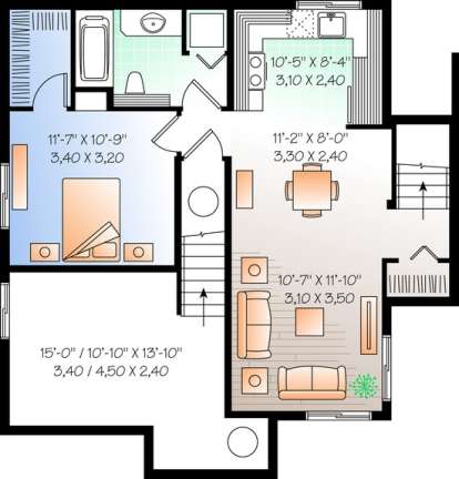 Basement Floor Plan for House Plan #034-01008