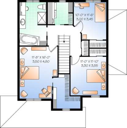 Floorplan 3 for House Plan #034-01008