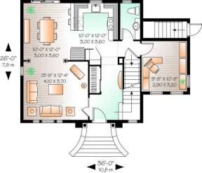 Floorplan 1 for House Plan #034-01009