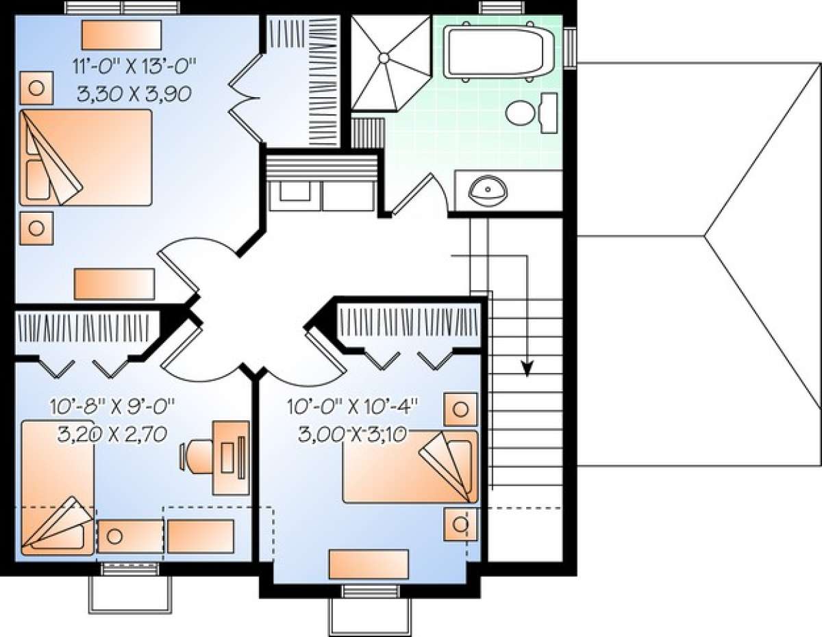 Floorplan 2 for House Plan #034-01009