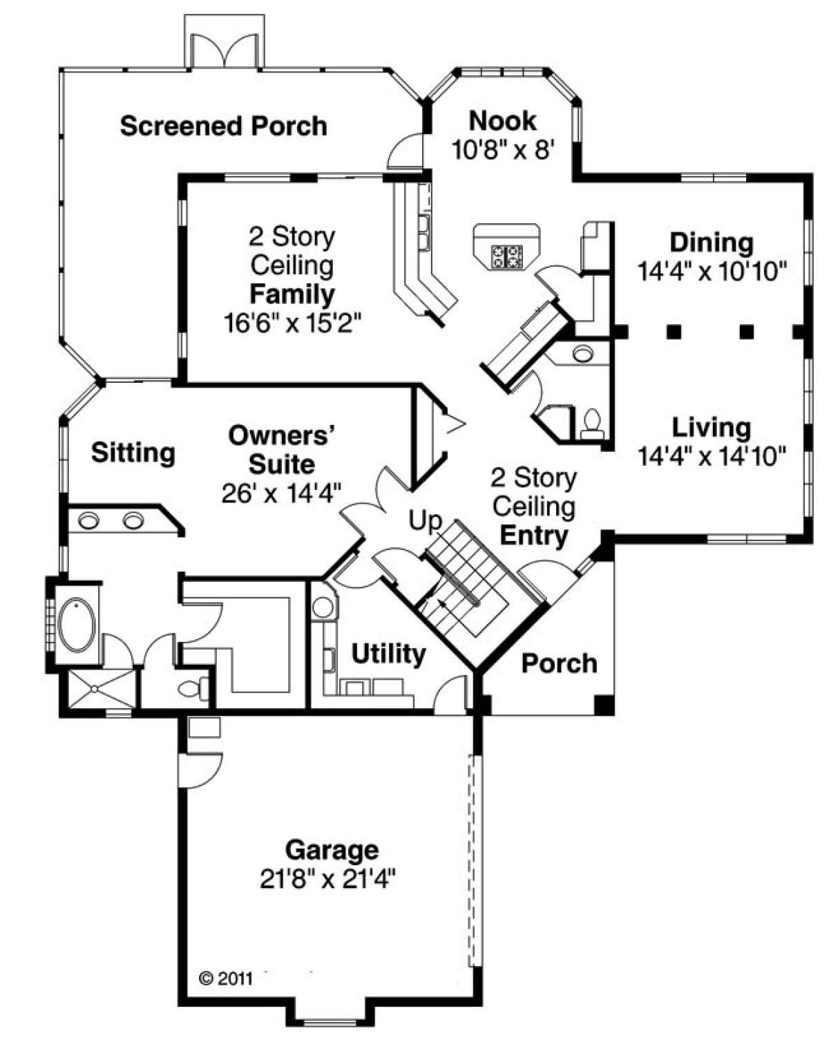 Floorplan 1 for House Plan #035-00569
