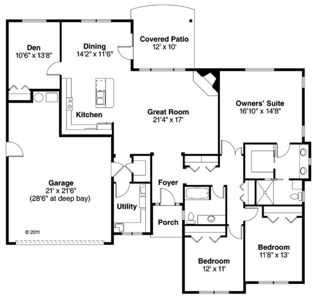 Floorplan for House Plan #035-00571