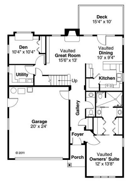 Floorplan 1 for House Plan #035-00573