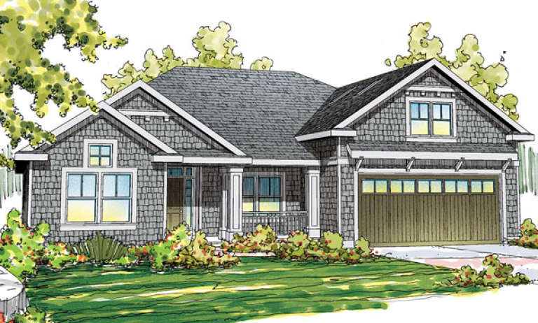 Ranch House Plan #035-00574 Elevation Photo