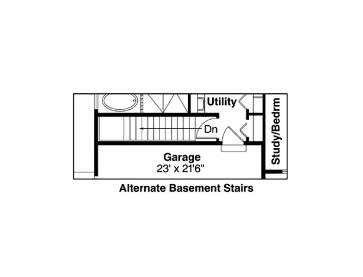 Basement Stairs Location for House Plan #035-00578