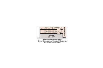 Basement Stairs Location for House Plan #035-00578