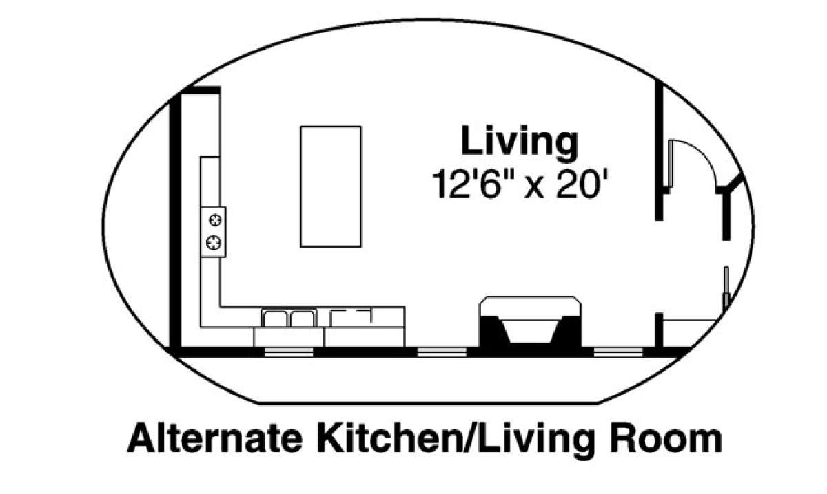 Alternate Kitchen for House Plan #035-00580