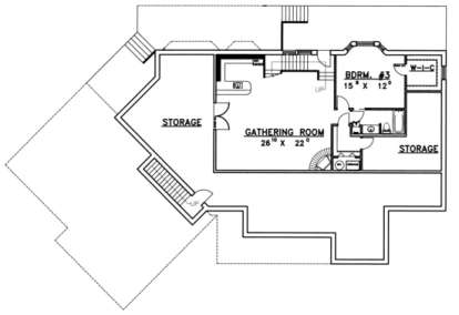 Basement Floor for House Plan #039-00111