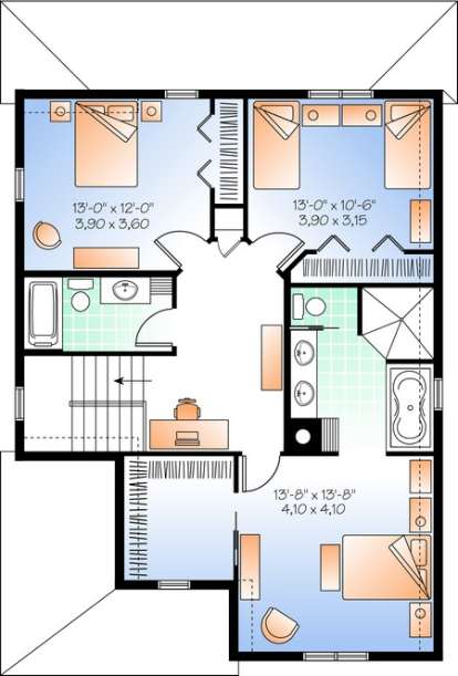 Floorplan 2 for House Plan #034-01012