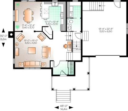 Floorplan 1 for House Plan #034-01016