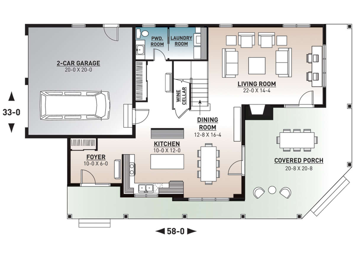 Main Floor for House Plan #034-01017