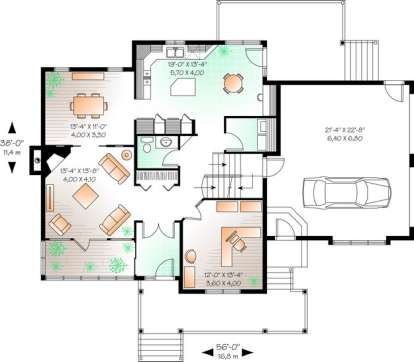 Floorplan 1 for House Plan #034-01018