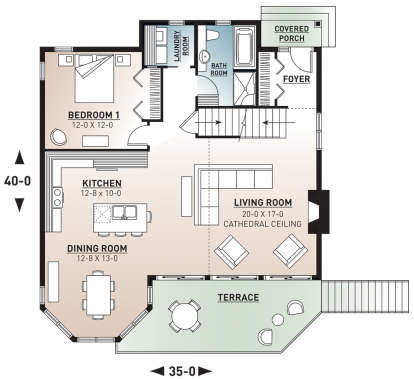 Main Floor for House Plan #034-01020
