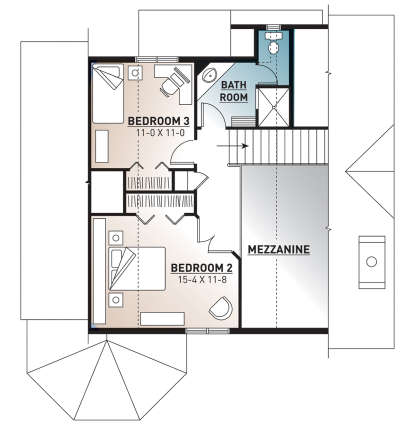 Second Floor for House Plan #034-01020