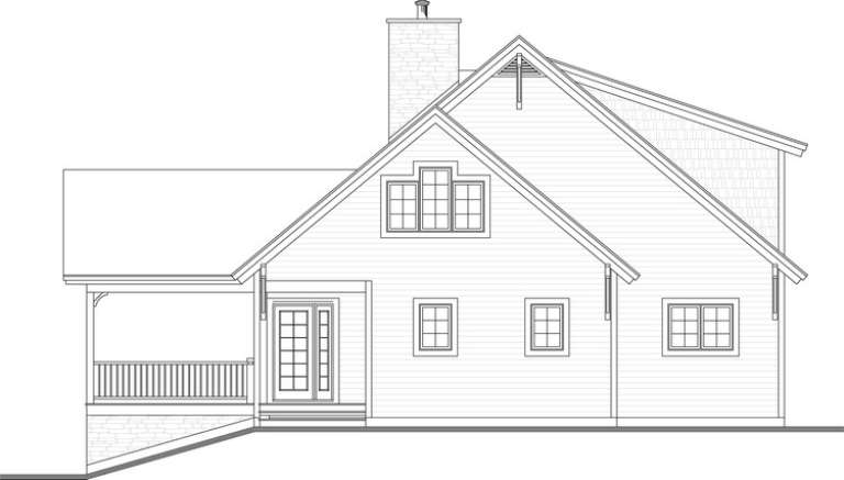 Narrow Lot House Plan #034-01021 Elevation Photo