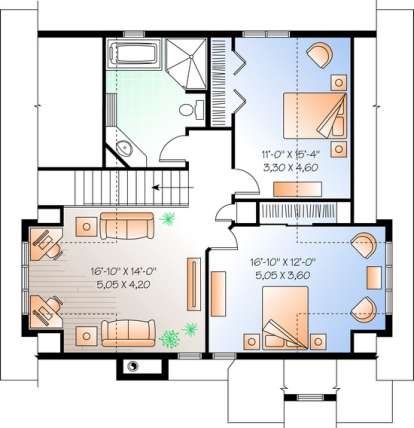 Second Floor for House Plan #034-01022