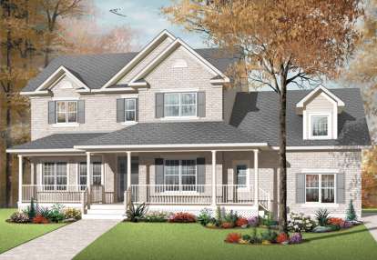 Country House Plan #034-01029 Elevation Photo