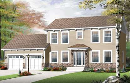 4 Bed, 2 Bath, 1895 Square Foot House Plan - #034-01032