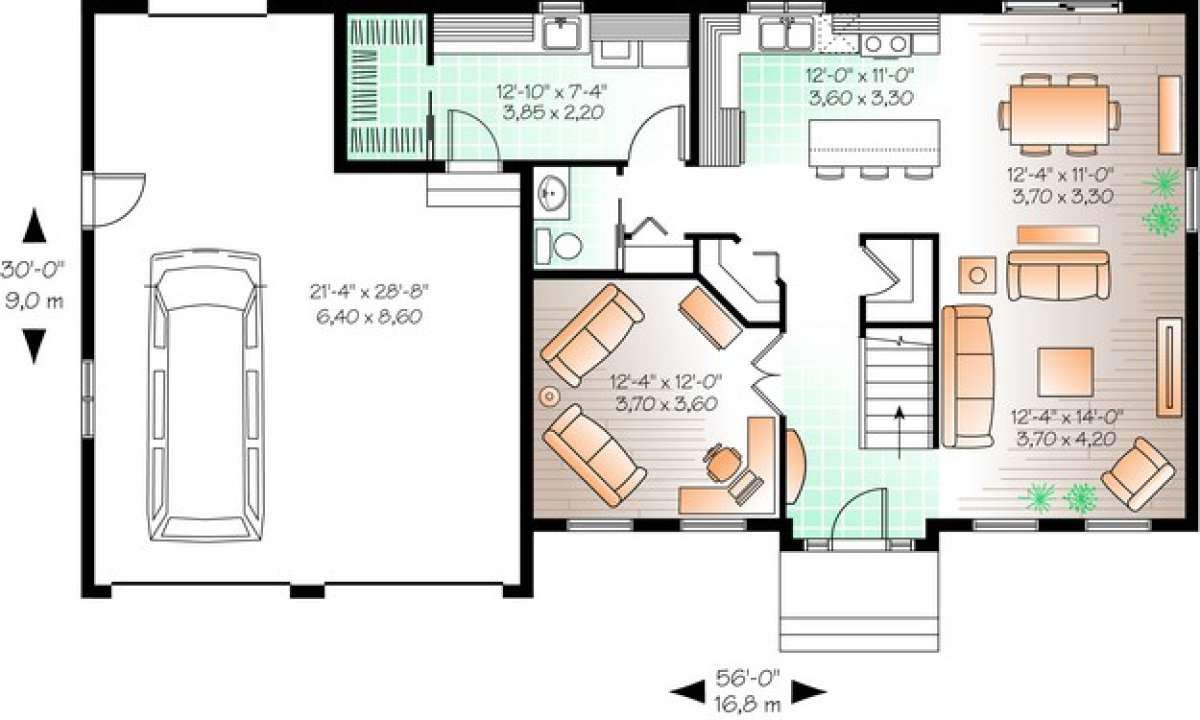 Floorplan 1 for House Plan #034-01032