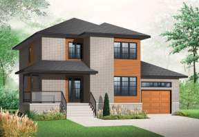 Modern House Plan #034-01033 Elevation Photo