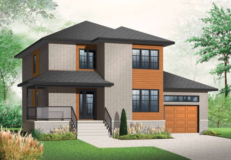 Modern House Plan #034-01033 Elevation Photo