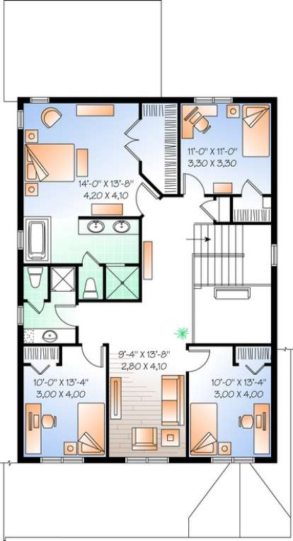Floorplan 2 for House Plan #034-01037
