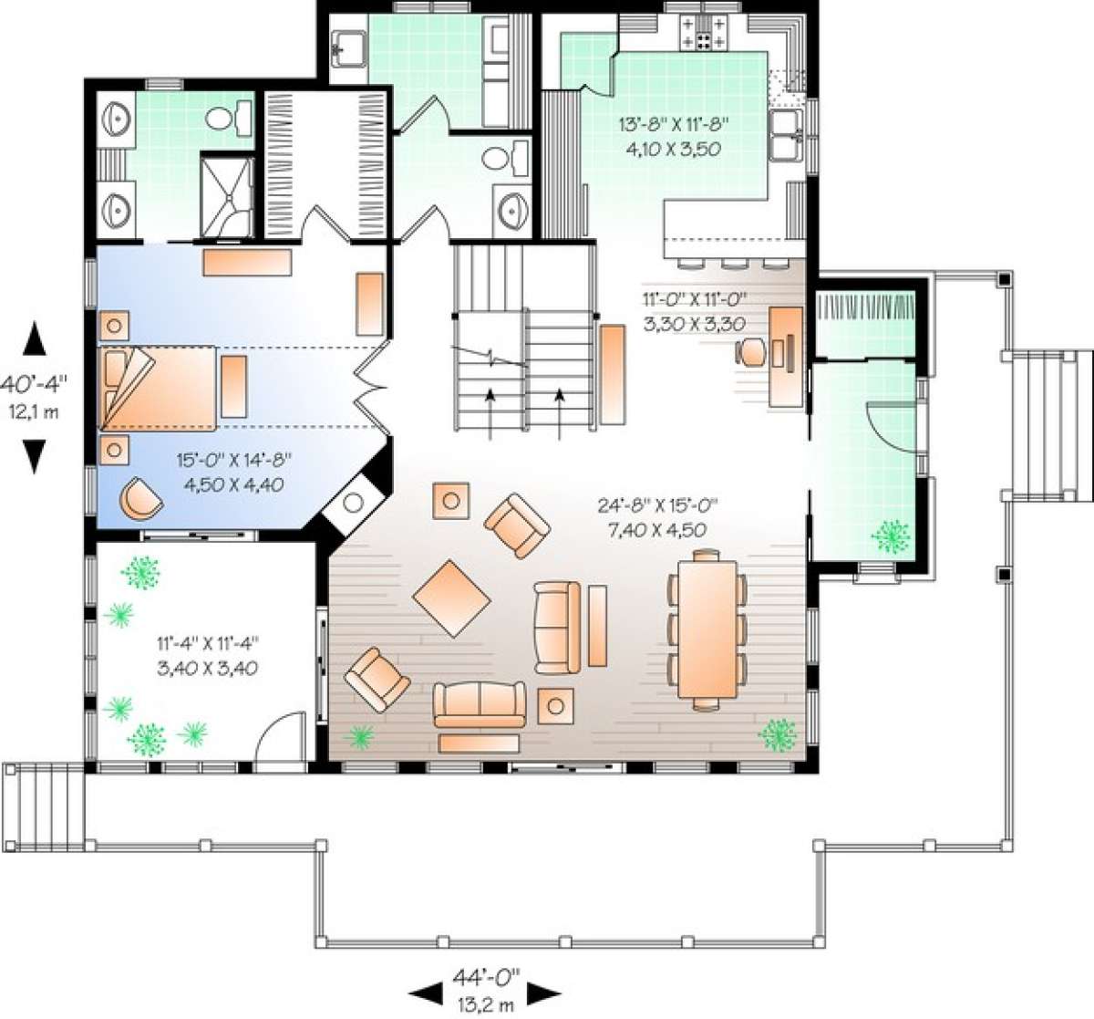 Floorplan 2 for House Plan #034-01038