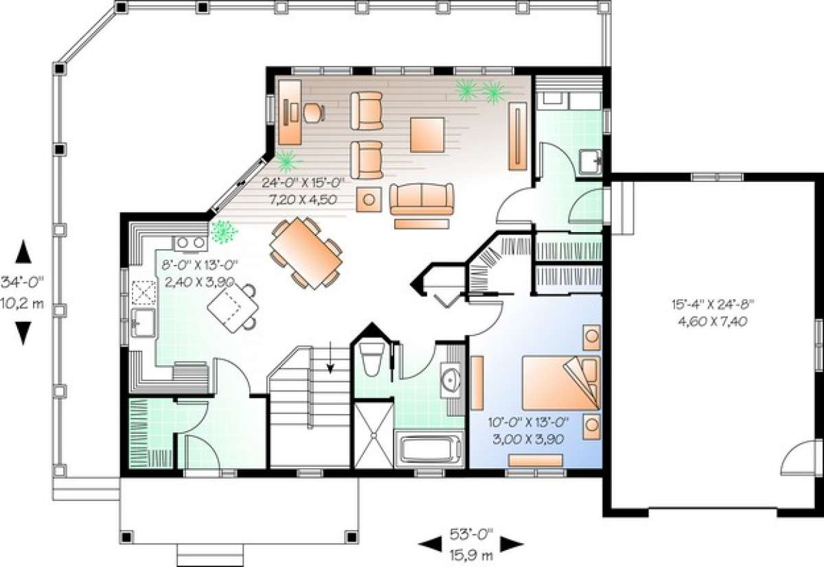 Floorplan 2 for House Plan #034-01041