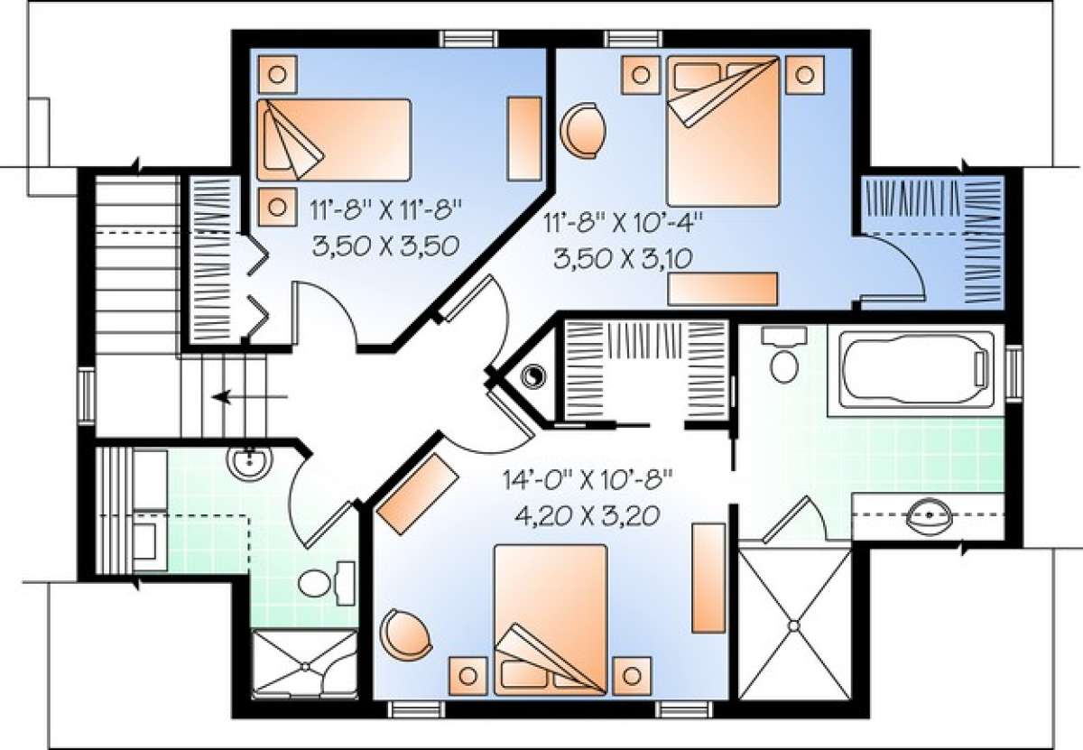 Floorplan 2 for House Plan #034-01042