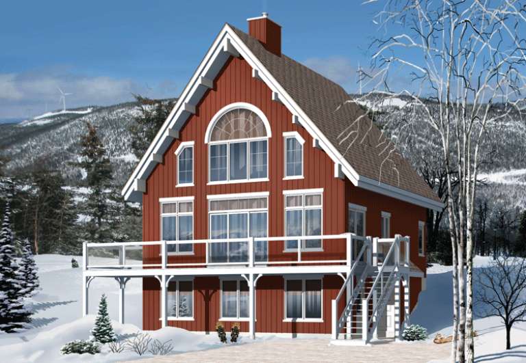Narrow Lot House Plan #034-01043 Elevation Photo