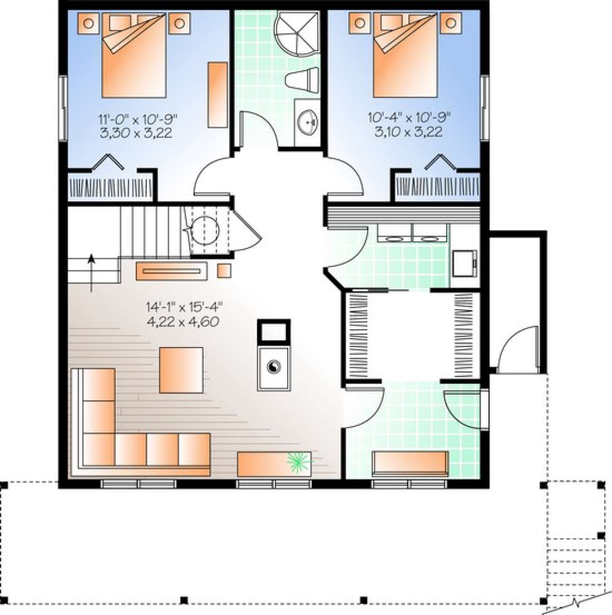 Basement Floor Plan for House Plan #034-01043