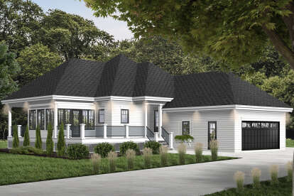 Lake Front House Plan #034-01044 Elevation Photo