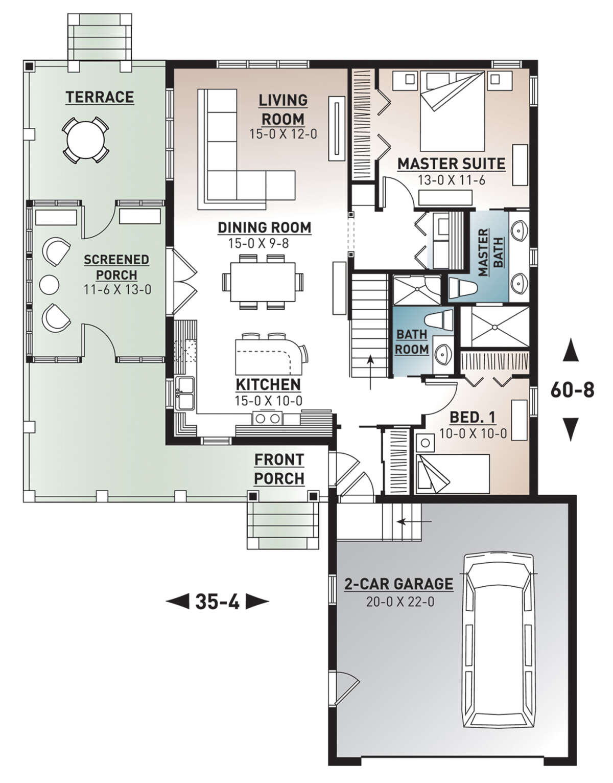Main Floor for House Plan #034-01044